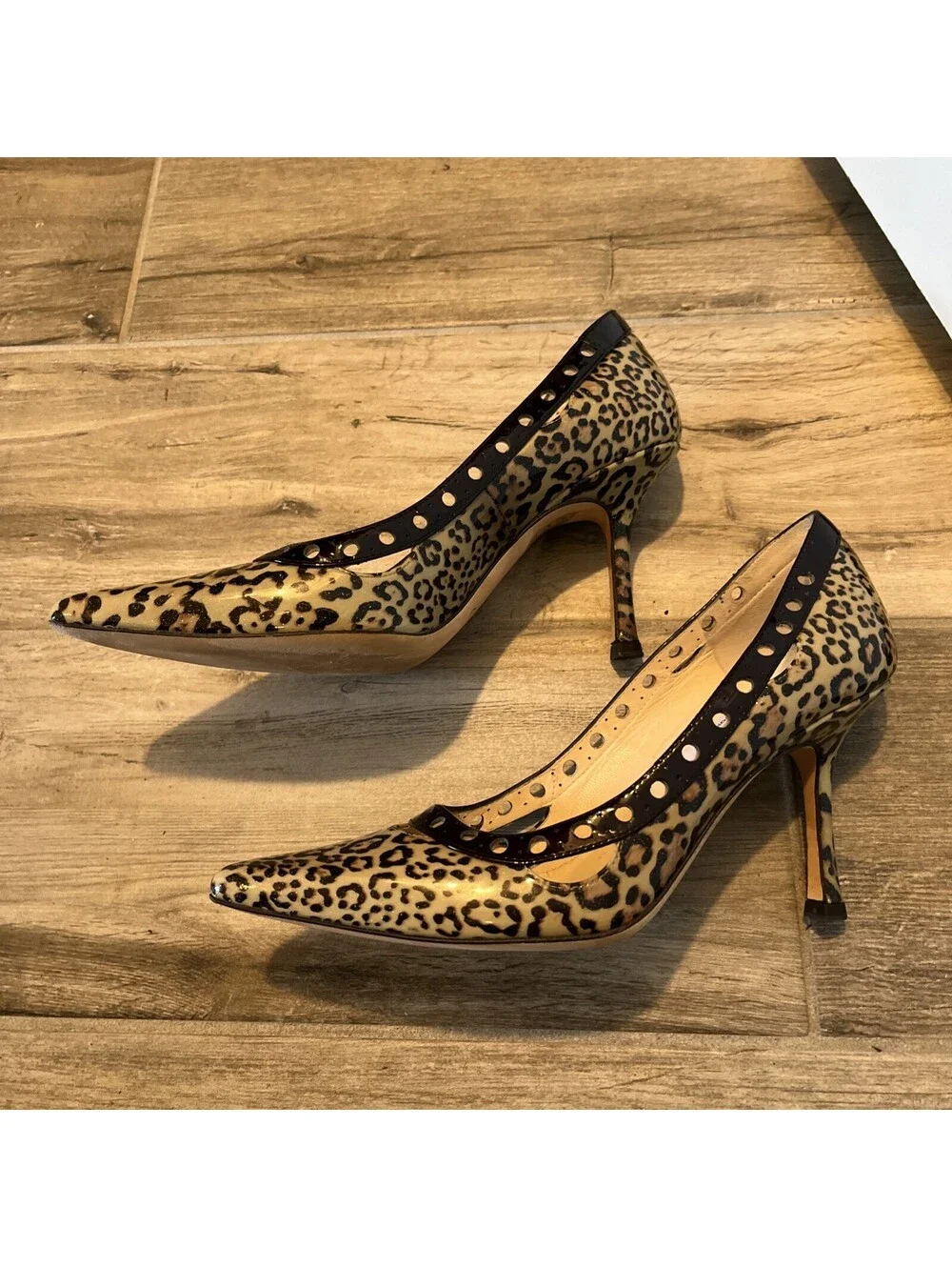 JIMMY CHOO ANIMAL PRINT PATENT LEATHER HEELS SIZE IT36.5/US6.5 MADE IN ITALY VGC